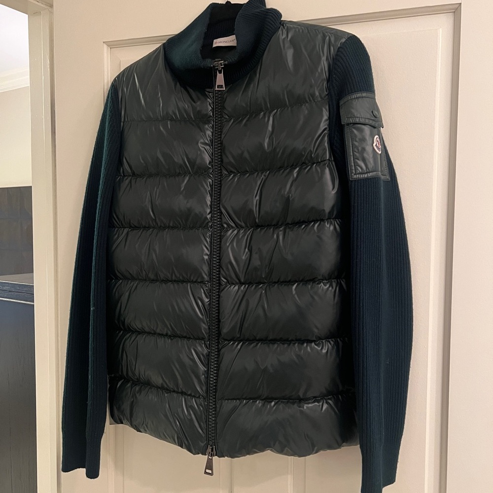 MONCLER padded wool puffer cardigan size M